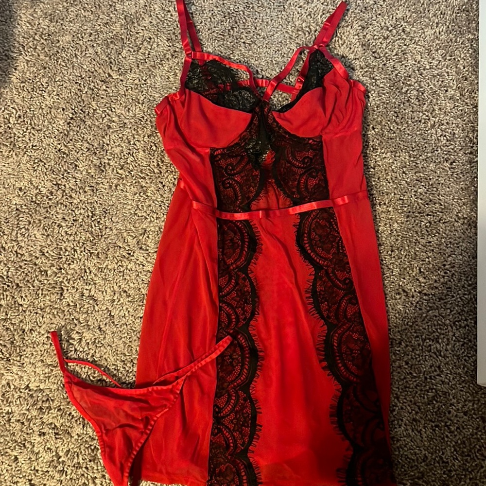 red lingerie set